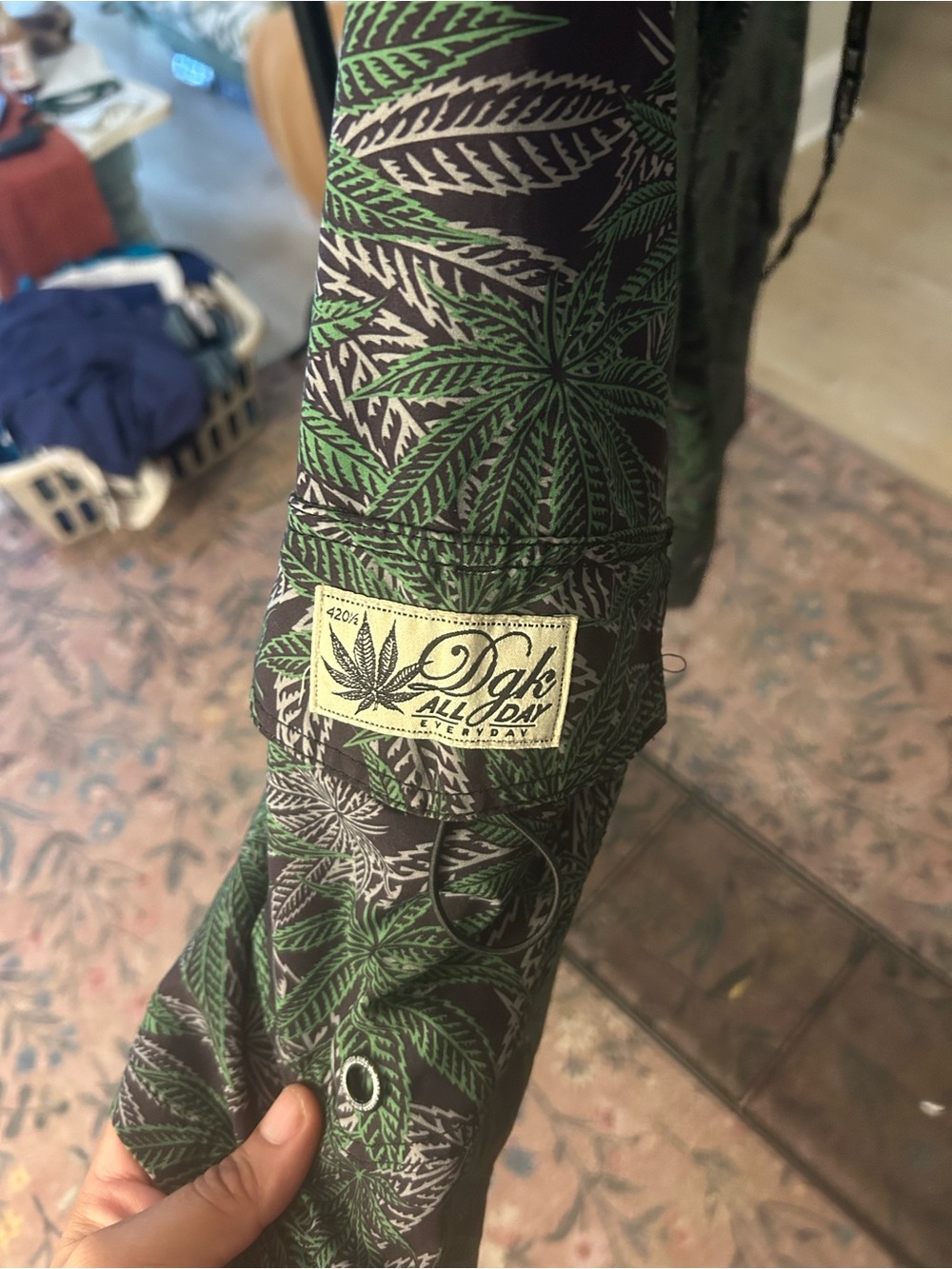 Men’s Green Weed Leaf Print Pants DGK